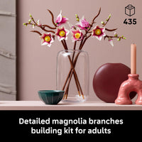 Thumbnail for LEGO Botanicals Magnolia Branches Building Set for Adults, Ages 18+ - Gift for Birthdays - Artificial Flowers for Home Office, Bedroom or Desk Decor - 11510