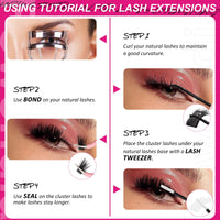 Thumbnail for Fowendia Lash Clusters Kit Fluff 80D 100D Individual Lashes D Curl Cluster Eyelash Extensions 10-18mm DIY Lash Extension Kit Lash Bond and Seal Waterproof, Lash Applicator, Thick False Eyelashes Kit