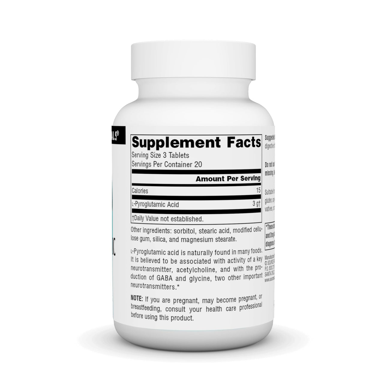 Source Naturals L-Pyroglutamic Acid Dietary Supplement - 60 Tablets