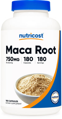 Thumbnail for Nutricost Maca Root Capsules (Lepidium meyenii) 750mg, 180 Capsules, 180 Servings