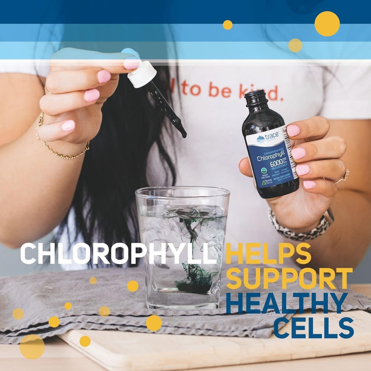 Trace Minerals Concentrated Ionic Chlorophyll â€“ Liquid Chlorophyll Supplement for Cell Health, Digestive & Energy Support â€“ Immune Support â€“ Gluten-Free, Vegan, Natural Mint â€“ 2 fl oz (120 Servings)