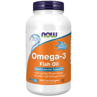 Thumbnail for NOW Foods Supplements, Omega-3 180 EPA / 120 DHA, Molecularly Distilled, Cardiovascular Support*, 200-Fish Gelatin Softgels,Packaging may vary