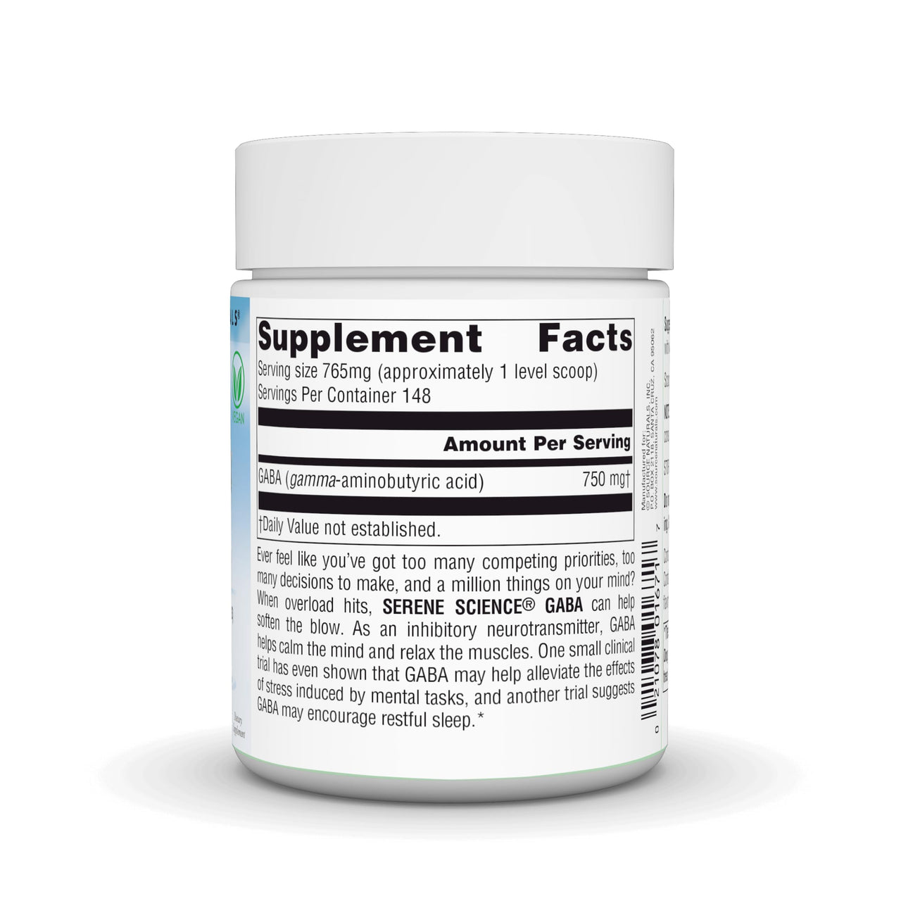 Source Naturals Serene Science GABA, Calm Mind, Vegan Powder - 4 oz Powder