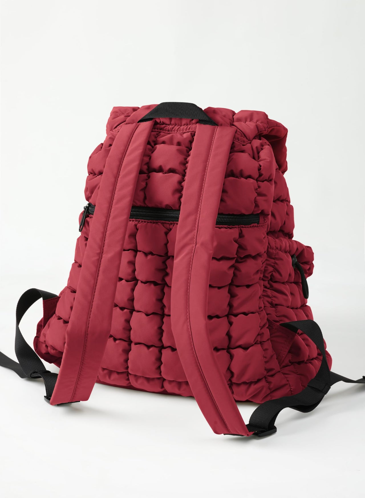 ODODOS Quilted Backpack 2.0 for Women Lightweight Puffer Hiker Pack Drawstring Padding Travel Gym Bag, True Red