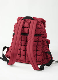 Thumbnail for ODODOS Quilted Backpack 2.0 for Women Lightweight Puffer Hiker Pack Drawstring Padding Travel Gym Bag, True Red