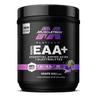 Thumbnail for MuscleTech Platinum Essential Amino Acids Supplement with Electrolytes, Grape - Pre-Workout Powder for Energy, Muscle Growth & Strength Builder - EAA Complex for Men & Women - 30 Servings