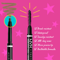 Thumbnail for NYX PROFESSIONAL MAKEUP Micro Brow Pencil (Ash Brown) + Brow Glue (Clear), 2-Pack Bundle