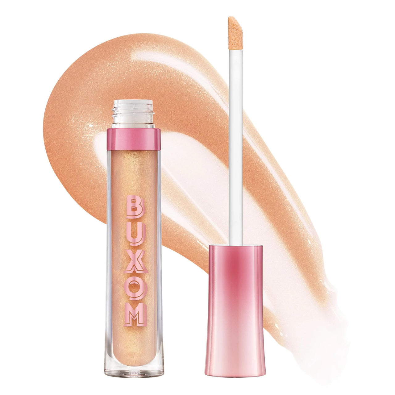 BUXOM Full-On Plumping Lip Polish, Tinted Lip Plumper Gloss with Peptides & Vitamin E, High-Shine Lip Gloss that Nourishes, Vegan, CD Clara Cream (Beige with Gold Shimmer)