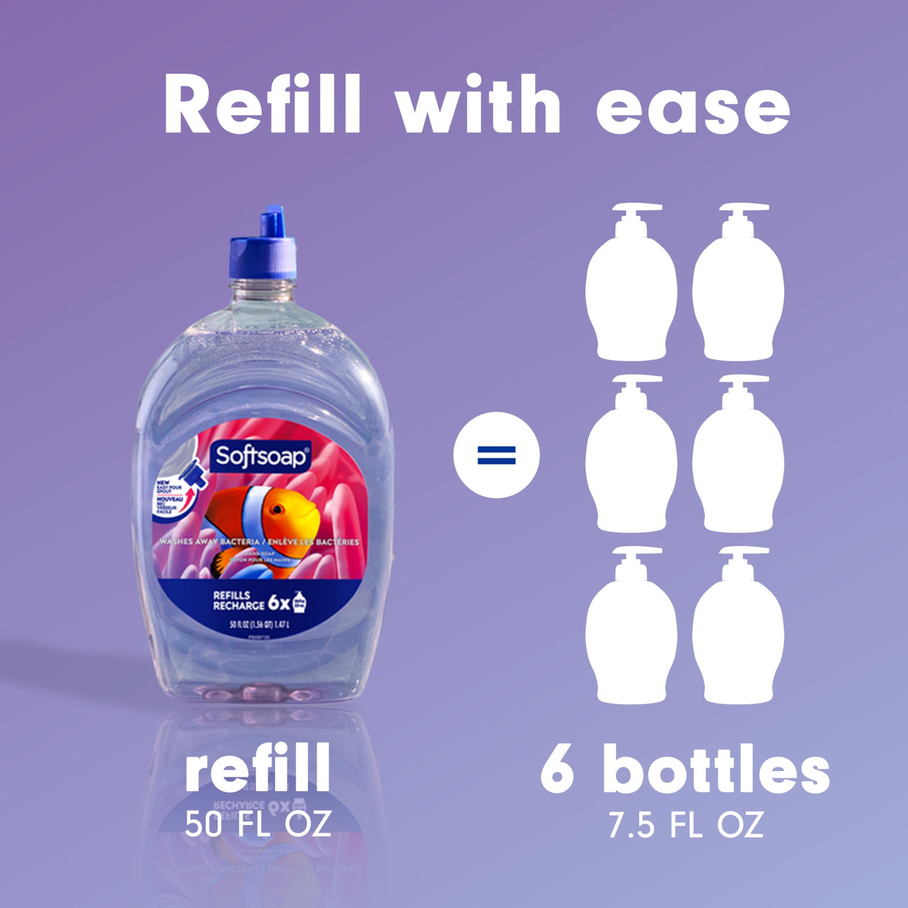 Softsoap Aquarium Liquid Hand Soap, Kitchen and Bathroom Hand Soap, 50 fl oz Refill