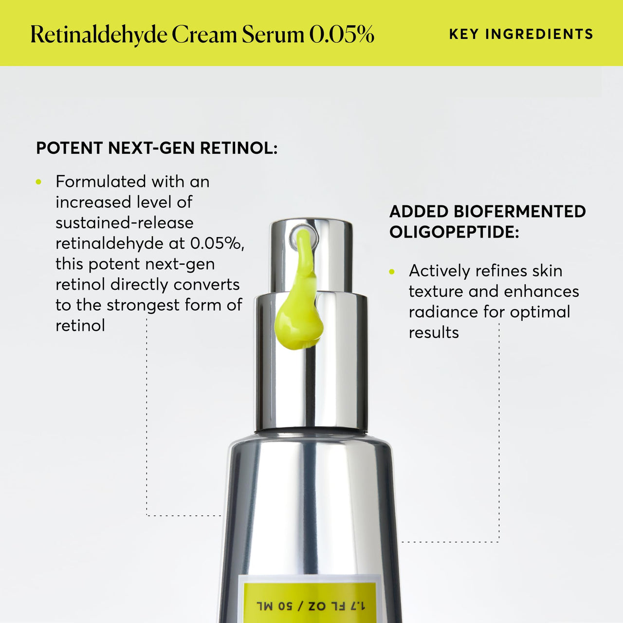 Naturium Retinaldehyde Cream Serum 0.05%, Advanced Anti-Aging & Smoothing Face & Skin Care, 1.7 oz