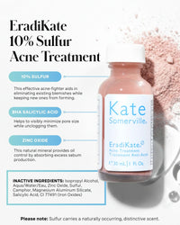 Thumbnail for Kate Somerville EradiKate 10% Sulfur & BHA Acne Treatment – FSA/HSA Acne Treatment for Face, Clinically Formulated Pimple Cream Spot Treatment, Medicated Pimple Drying Lotion for Blackheads – 1 Fl Oz