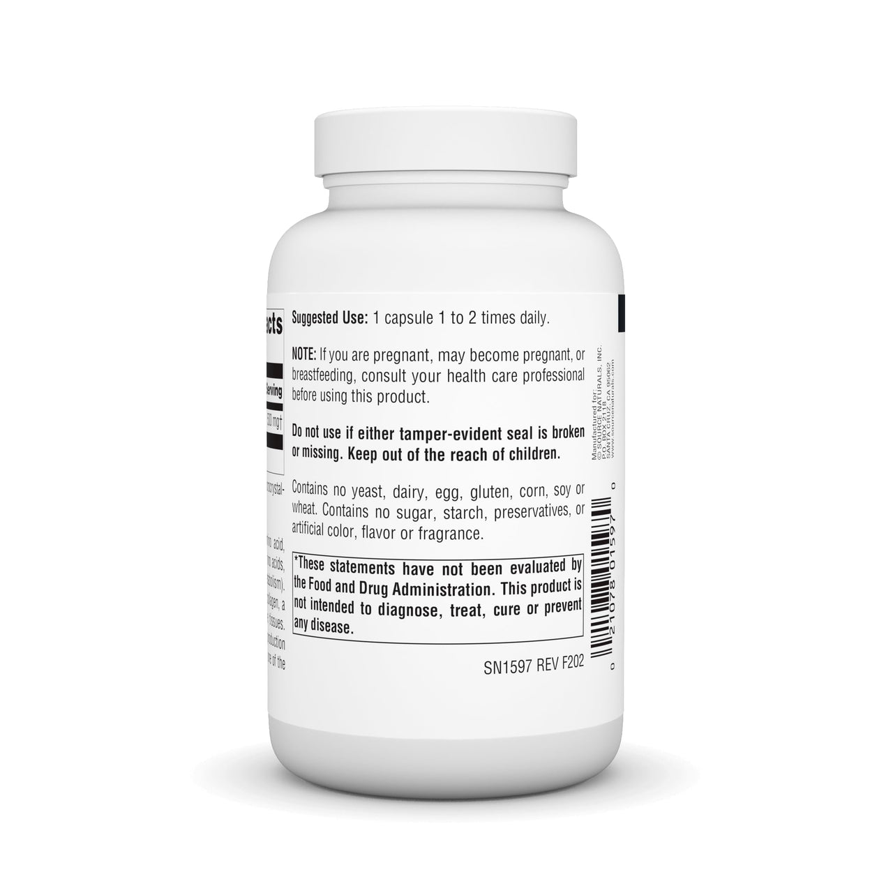 Source Naturals L-Lysine Free Form -Amino Acid Supplement Supports Energy Formation & Collagen - 100 Capsules