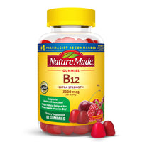 Thumbnail for Nature Made Extra Strength Vitamin B12 Gummies 3000 mcg per serving, B12 Vitamins for Energy Metabolism Support, 60 Gummy Vitamins, 30 Day Supply