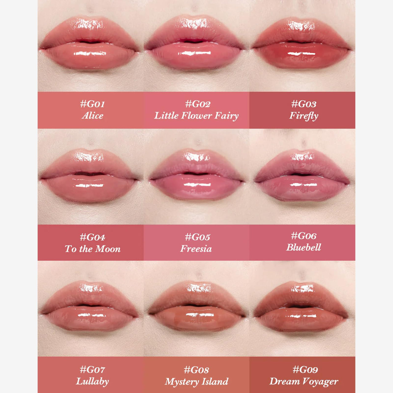 Flower Knows Midsummer Fairytales Coating Lip Lacquer,Glowy Non-Fading Lip Gloss,Hydrating Tinted Lip Oil for Girls&Women,Vegan & Cruelty Free,0.17Fl Oz(G01 Alice)