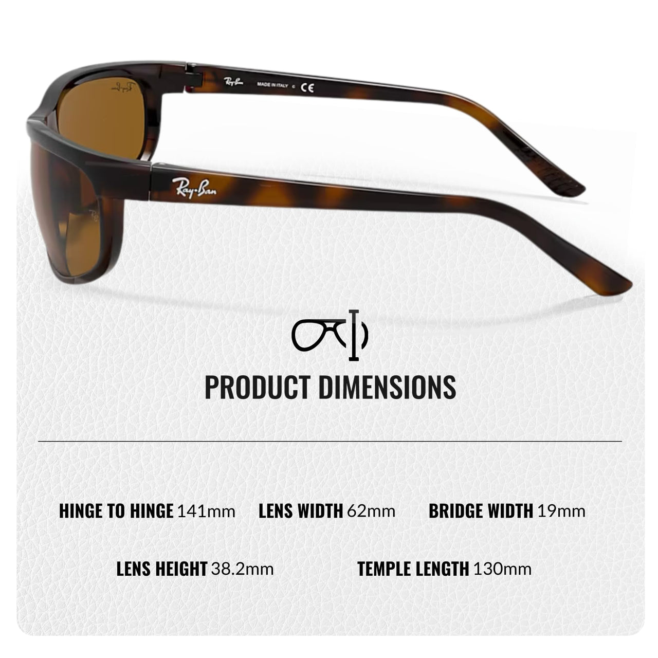 Ray-Ban RB2027 PREDATOR 2 Rectangle Shaped Non-Polarized Sunglasses for Men & Women – Includes Official RAYBAN Eyewear Kit – Ideal Formal & Casual Wear Sunglasses – B-15 Brown Lens