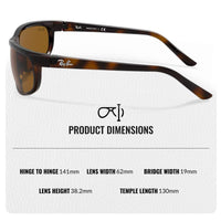 Thumbnail for Ray-Ban RB2027 PREDATOR 2 Rectangle Shaped Non-Polarized Sunglasses for Men & Women – Includes Official RAYBAN Eyewear Kit – Ideal Formal & Casual Wear Sunglasses – B-15 Brown Lens