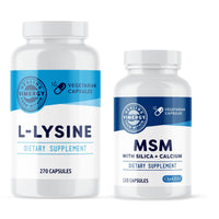 Thumbnail for Vimergy L-Lysine (270 Capsules) & MSM (120 Capsules) Kit