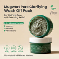 Thumbnail for AXIS-Y Mugwort Pore Clarifying Wash Off Pack - Face Exfoliator Targets Clogged Pores, Whitehead & Blackhead Remover - Vegan Korean Skin Care Glass Skin Clay Mask - 3.38 fl. oz.