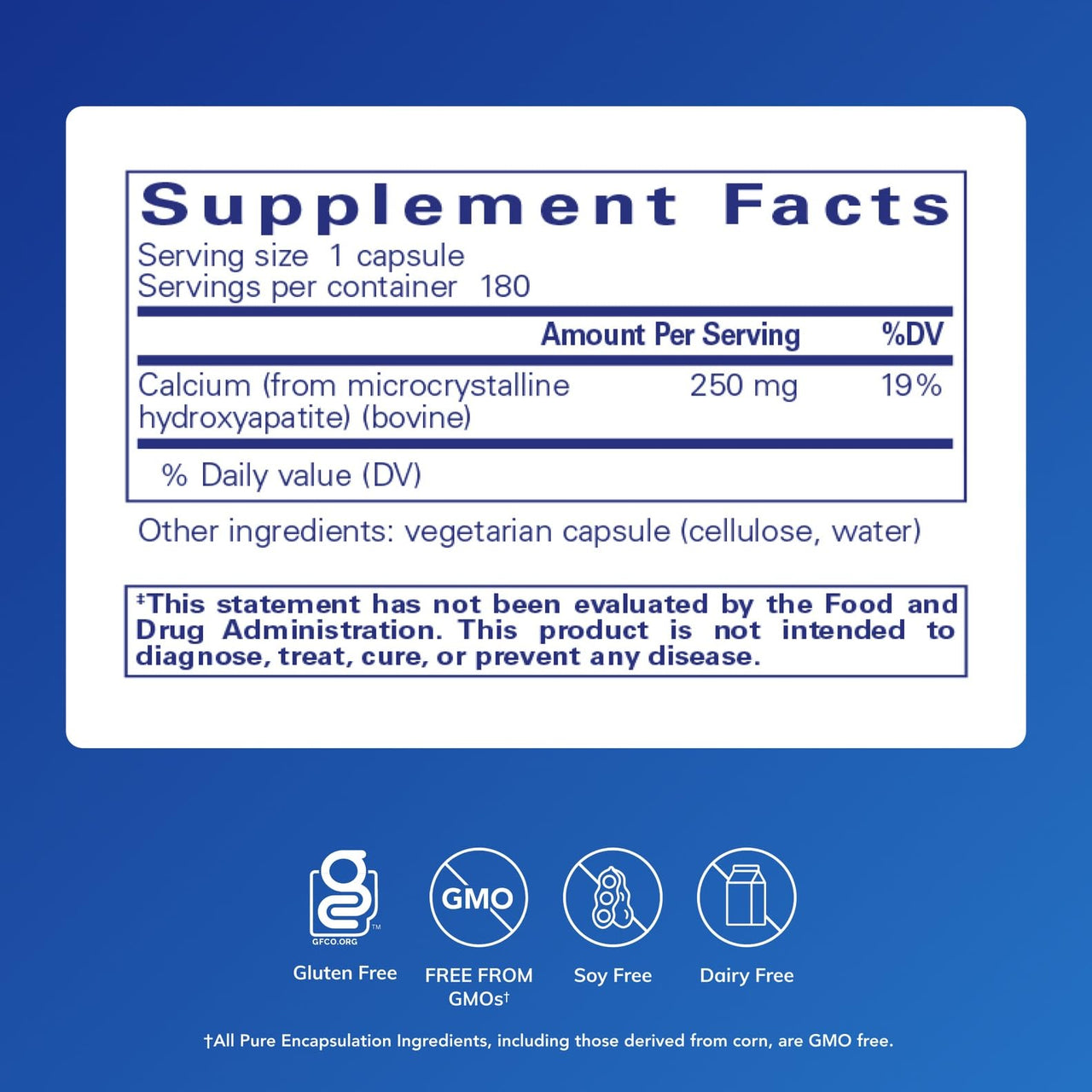 Pure Encapsulations Calcium MCHA | Hypoallergenic Supplement to Support Bones* | 180 Capsules