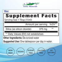 Thumbnail for Eidon Liquid Silica Mineral Concentrate - Silica Supplement for Hair, Skin, and Nails, Supplement Drops to Support Collagen Production & Hair Loss for Women & Men, Helps Manage Calcium - 18 oz