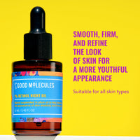 Thumbnail for Good Molecules 1% Retinol Night Oil - Retinol and Rosehip Face Oil Formula for Look of Fine Lines & Wrinkles, Anti-Aging, Skin Firming, and Moisturizing - Skin Care for Face