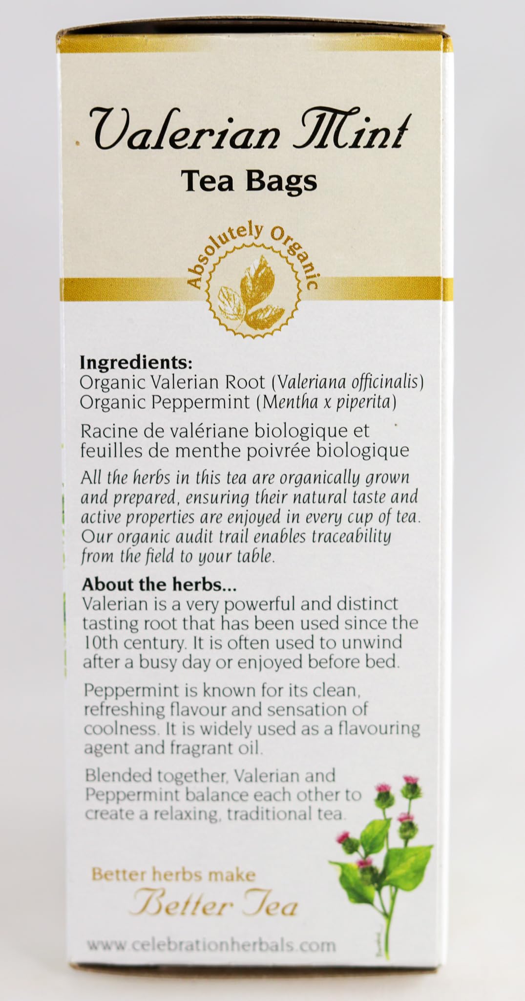 CELEBRATION HERBALS Organic Valerian Mint Tea, 24 CT