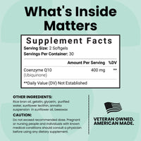 Thumbnail for Luma Nutrition CoQ10 400mg Softgels - High-Absorption Coenzyme Q10 - Co Q-10 200mg / 400mg Per Serving - Heart Health - 60 Liquid Softgels