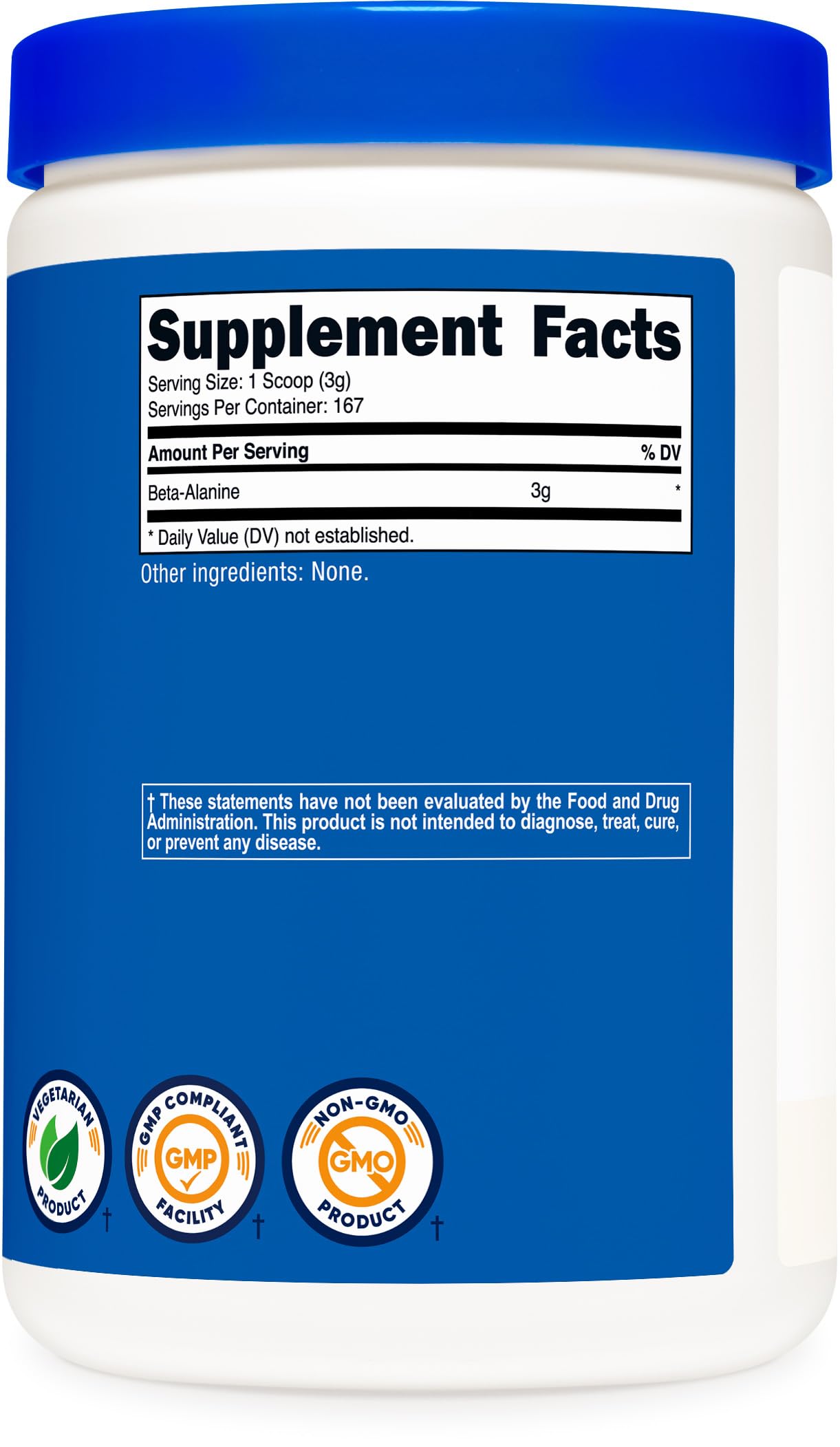 Nutricost Beta Alanine Powder 500 Grams (1.1lbs) - Pure Beta Alanine, Gluten Free & Non-GMO