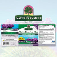 Thumbnail for Nature's Answer Calcium Magnesium Capsules 120 Count - Daily Marine Based Magnesium & Calcium Supplement for Sleep & Bone Support - Vegan, Gluten Free, Alcohol Free for Everyone