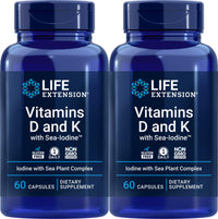 Thumbnail for Life Extension Vitamins D and K with Sea-Iodine 60 Capsules (2pack)
