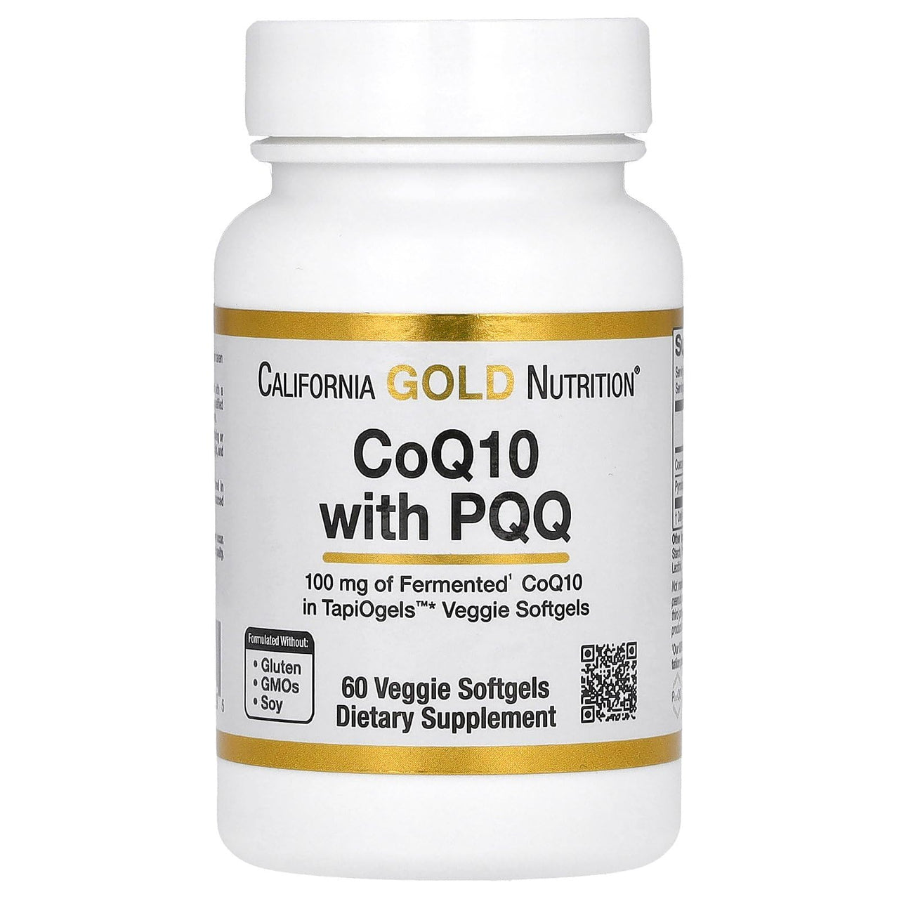 California Gold Nutrition CoQ10 with PQQ, Ubiquinone USP, Tapioca Veggie Softgel with Sunflower Lecithin, 100 mg, 60 Veggie Softgel