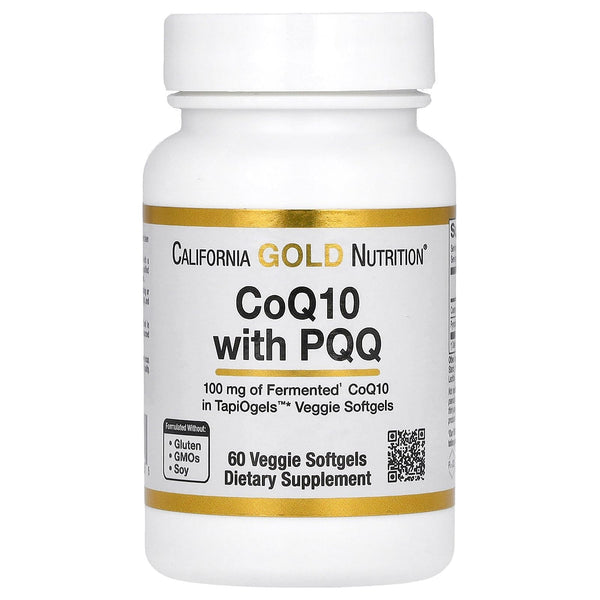 California Gold Nutrition CoQ10 with PQQ, Ubiquinone USP, Tapioca Veggie Softgel with Sunflower Lecithin, 100 mg, 60 Veggie Softgel