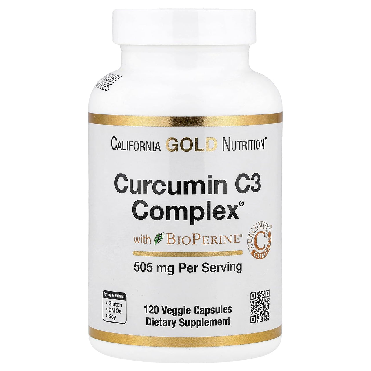 Curcumin C3 Complex from Turmeric Root with Bioperine Black Pepper Extract for High Absorption, 95% Curcuminoids, 500 mg, 120 Veggie Capsules, 3rd Party Test
