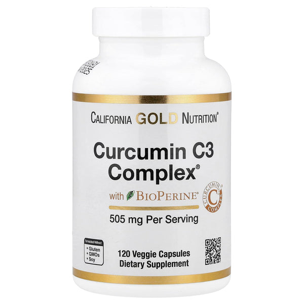 Curcumin C3 Complex from Turmeric Root with Bioperine Black Pepper Extract for High Absorption, 95% Curcuminoids, 500 mg, 120 Veggie Capsules, 3rd Party Test