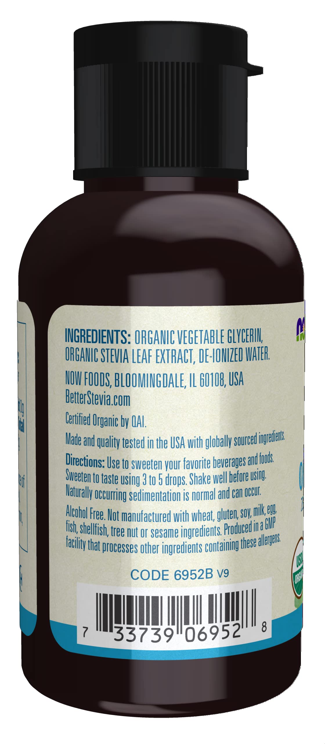 NOW Foods, Better Stevia Liquid, Glycerite, Zero-Calorie Liquid Sweetener, Low Glycemic Impact, Certified Non-GMO, 2-Ounce