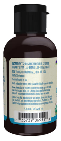 Thumbnail for NOW Foods, Better Stevia Liquid, Glycerite, Zero-Calorie Liquid Sweetener, Low Glycemic Impact, Certified Non-GMO, 2-Ounce