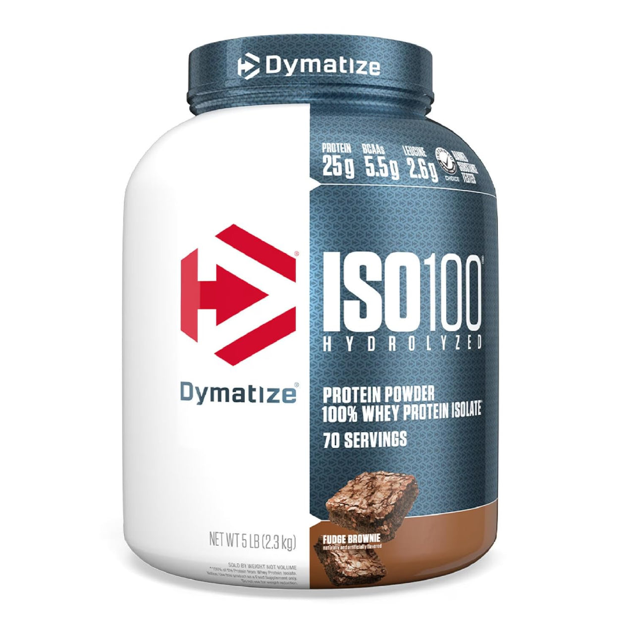 Dymatize ISO 100 Hydrolyzed Whey Protein Powder Isolate, Fudge Brownie, 5 Pound