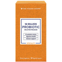 Thumbnail for The Vitamin Shoppe Probiotic Delayed Release 50 Billion - with 10 Probiotic Strains to Support Digestive, Immune & Vaginal Health or Yeast Imbalance - Shelf Stable (60 Veggie Caps)