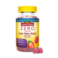 Thumbnail for Nature Made Zero Sugar Hair Skin Nails Gummies, Biotin 2500 mcg per Serving, 120 Sugar Free Gummies, 60 Day Supply