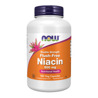 Thumbnail for NOW Foods Supplements, Niacin (Vitamin B-3) 500 mg, Flush-Free, Double Strength, Nutritional Health, 180 Veg Capsules