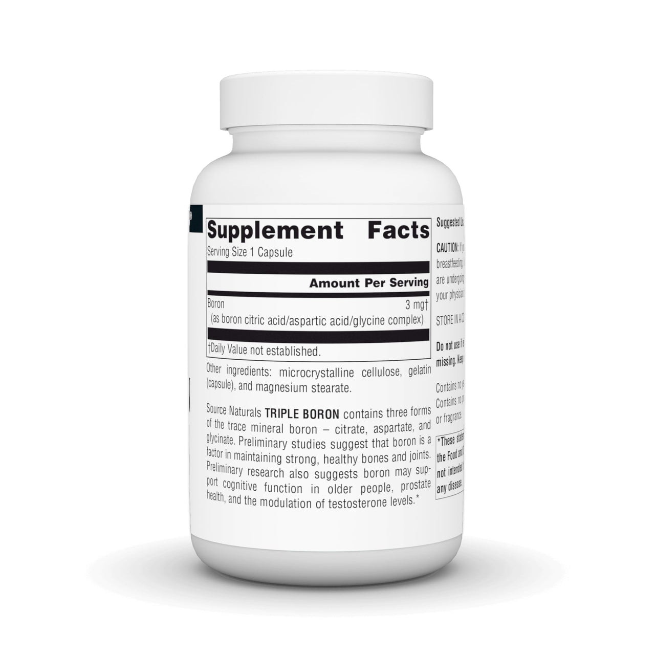 Source Naturals Triple Boron, Three Forms for Optimal Bioavailibility* 3 mg - 200 Capsules