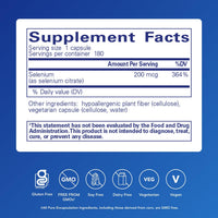 Thumbnail for Pure Encapsulations Selenium (Citrate) - for Immune System Support & Cellular Health - Antioxidant Supplement - Supports Blood Flow* - Gluten Free & Vegan - 180 Capsules