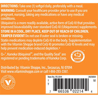Thumbnail for The Vitamin Shoppe Ubiquinol CoQ-10 200mg Beneficial for Those (120 Softgels)