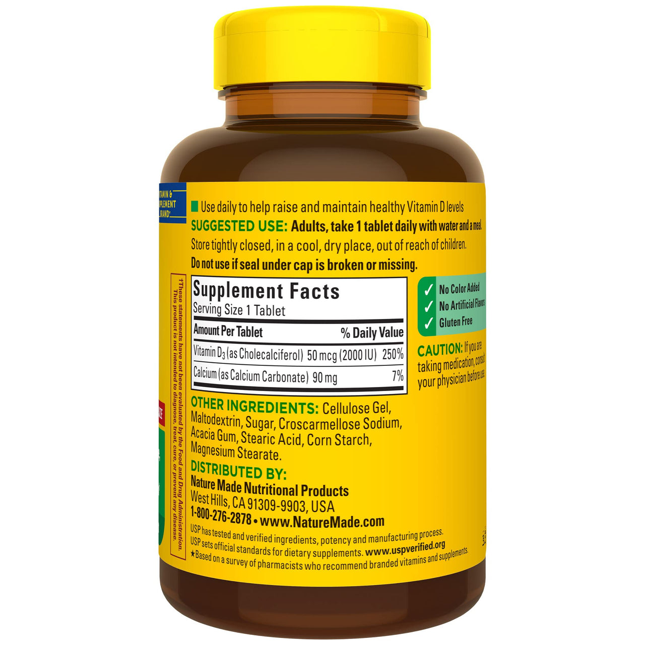 Nature Made Vitamin D3 2000 IU (50 mcg), Vitamin D Supplement for Bone, Teeth, Muscle and Immune Health Support, 400 Tablets, 400 Day Supply