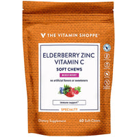 Thumbnail for Elderberry, Zinc & Vitamin C Soft Chews - Immune Support - Mixed Berry (60 Soft Chews)