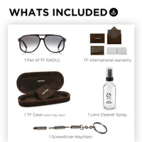 Thumbnail for Tom Ford FT0753 RAOUL Navigator Shape Sunglasses + Bundle With eSHADES Eyewear Cleaning Kit