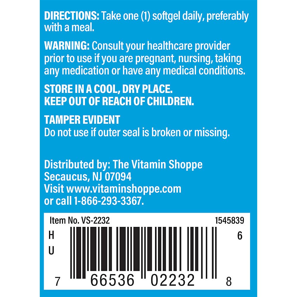 The Vitamin Shoppe Beta-Carotene 3,000 MCG (Vitamin A), Antioxidant Support for Vision & Immune Health (100 Softgels)