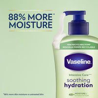 Thumbnail for Vaseline Intensive Care Body Lotion for Dry Skin Soothing Hydration Lotion Made with Ultra-Hydrating Lipids + 1% Aloe Vera Extract to Refresh Dehydrated Skin 20.3 oz, Pack of 3 (packaging May Vary)