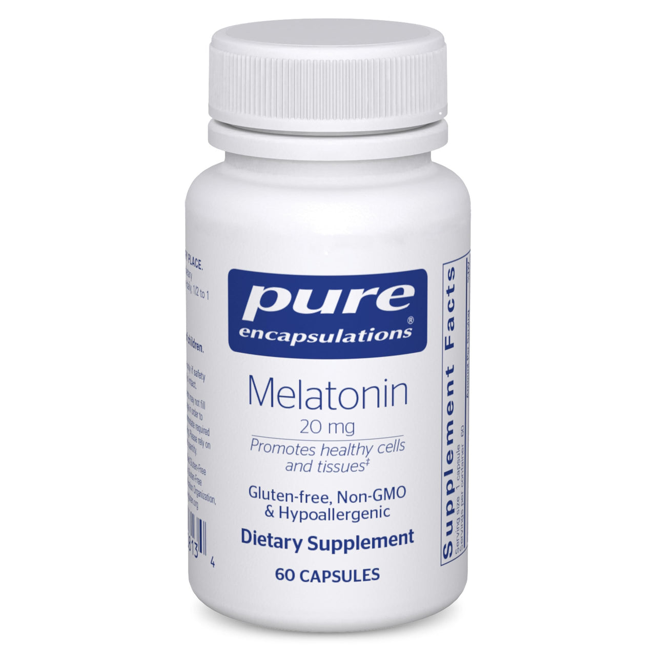 Pure Encapsulations Melatonin 20 mg - Not Intended for Sleep Support - for Immune System & Healthy Cells* - 99.5% Purity Melatonin - Gluten Free & Non-GMO - 60 Capsules