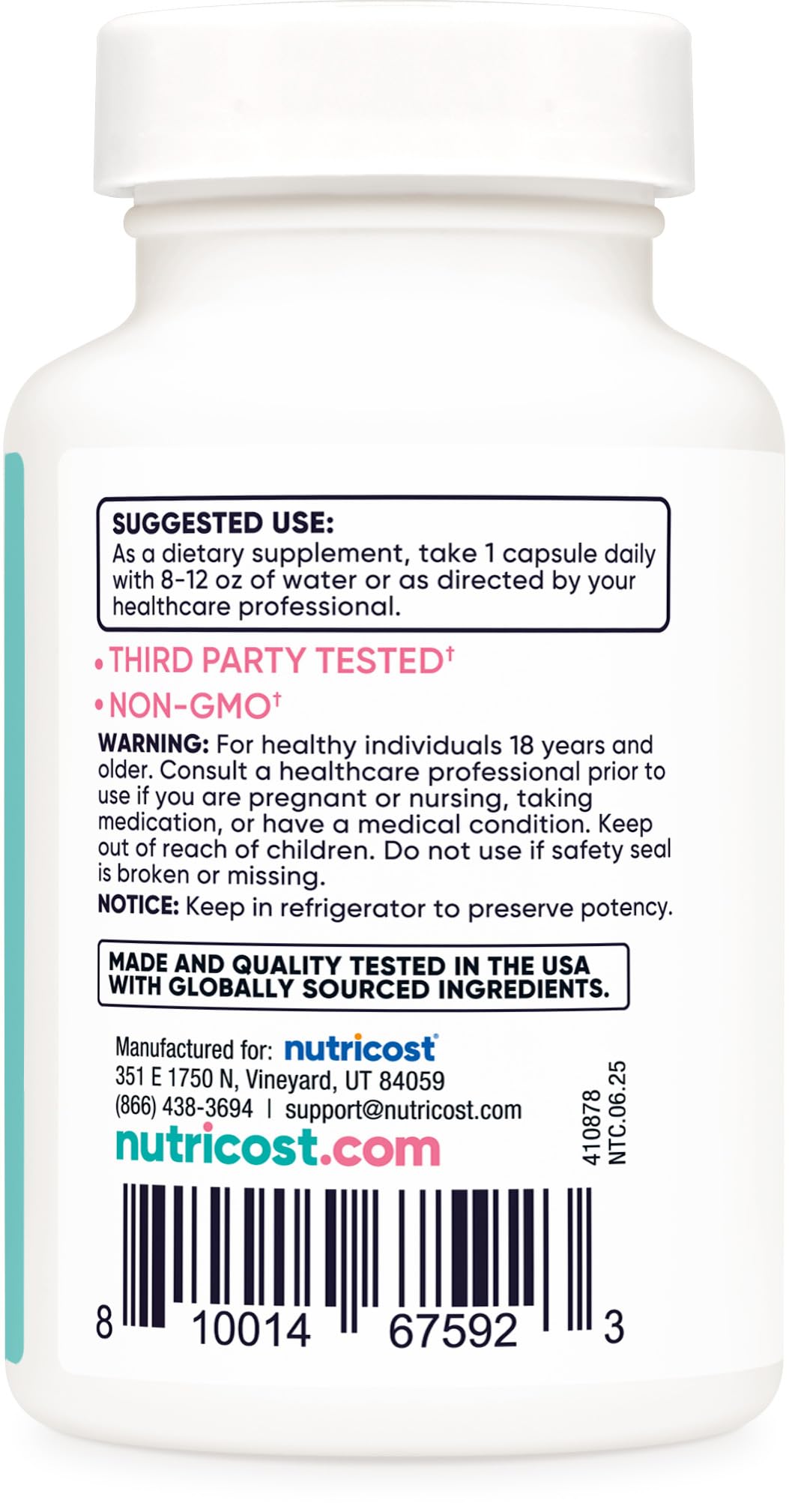 Nutricost Probiotic for Women 60 Billion CFU, 60 Capsules, Complex with Acacia Fiber, Uva Ursi, & Cranberry Extract - Non-GMO & Gluten Free